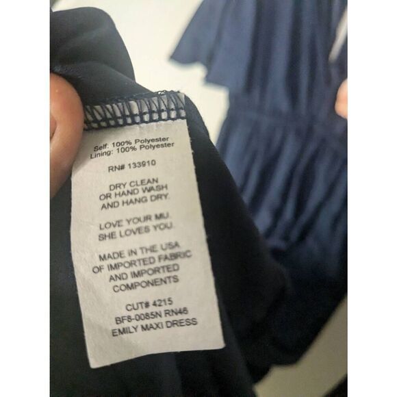 NWT Show Me Your Mumu Navy Emily Maxi Dress Weddings S Small 4 6 - Picture 8 of 10